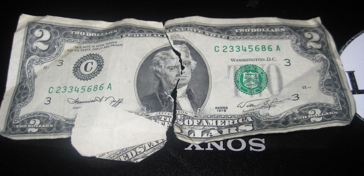 Found-A-Folded/Misprinted-$2-Bill
